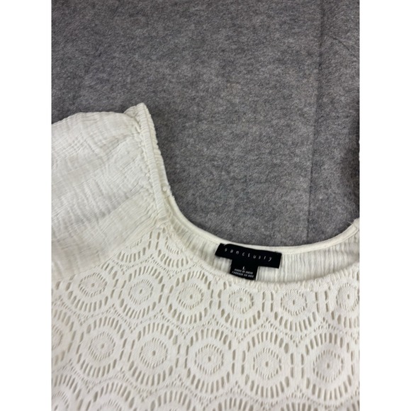 Sanctuary Women's L Swing Mini Dress Puff Sleeve Boho Cottagecore Coastal $139 - Picture 6 of 9